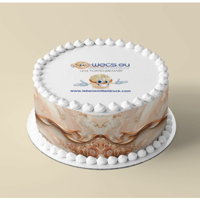 Marmor Rose Bordüre edel Tortenband Umrandung essbar 6.5 cm hoch auf premium Fondantpapier