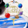 Weltall Raumfahrt Space Astronaut Happy Birthday Topper, Stecker zum Geburtstag aus Acryl silber bunt bedruckt