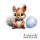 Baby  Eichhörnchen mit Luftballon Holz Torten Stecker von Zuckerschneckerls Tierbabys bedruckt mit Lebensmitteltinte