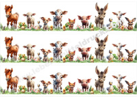 Baby Tiere Bauernhof Tortenband Umrandung essbar 6.5 cm...