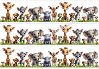Baby Tiere Safari Tortenband Umrandung essbar 6.5 cm hoch...