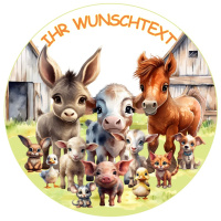 Baby Tiere Bauernhof Tortenbild rund von...