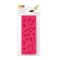 Dinosaurier Mould aus Silikon von Srcapcooking 4 verschieden Dinos, Fu&szlig;spuren, Blatt...