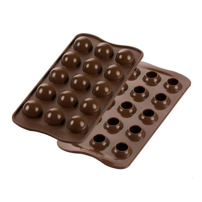 Kugeln Tartufino Silikomart Schokoladeform Pralinen, 15 Hohlr&auml;ume ca. 2,7 cm im Durchmesser und 2,4 cm in der H&ouml;he