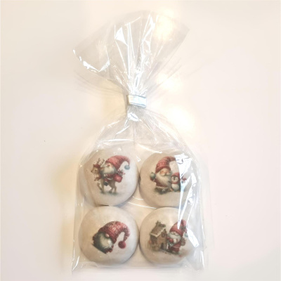 Weihnachten Gnome Wichtel 4 Stk. Pfeffernüsse glasiert im Geschenkbeutel