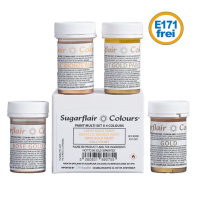 Sugarflair Paint Metallic Malfarbe Gold/Bronze Multi Set...