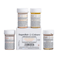 Sugarflair Paint Metallic Malfarbe Gold/Bronze Multi Set...