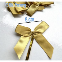 Schleifen gold  10 Stk. ca. 6 cm Satinband mit...