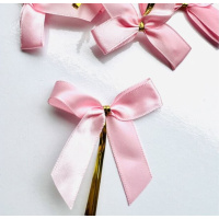 Schleifen rosa 10 Stk. ca. 6 cm Satinband mit praktischem...