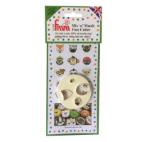 Tier Gesichter Ausstecher Set von fmm - Mix n Match Animal Faces Cutters f&uuml;r Cupcakes und Kekse Durchmesser 6,5 cm  - 5  in 1 Ausstecher f&uuml;r hunderte Gesichter