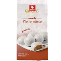 Glücksbringer Neujahr Silvester 4 Stk.  Lebkuchen Pfeffernüsse glasiert im Beutel mit goldener Schleife