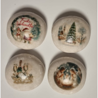 Weihnachten und Neujahr  4 Stk. Set Lebkuchen...