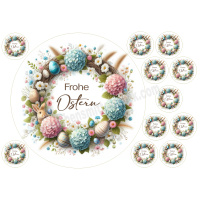 Ostern Kranz Osterhase Blumen 20 cm rund mit...