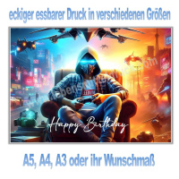 Gaming Masked Warrior Gamer eckiger Ausdruck essbar bis...
