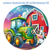 Traktor Bauernhof Kuh Geburtstag Tortenaufleger essbar in...