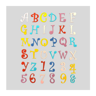 fmm Funky Alphabet Ausstecherset 4 cm hoch Großbuchstaben mit Zahlen