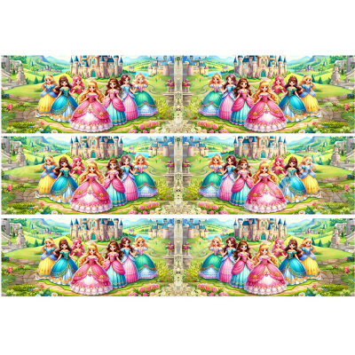 Prinzessinnen Schloss Tortenband Umrandung essbar 6.5 cm hoch auf premium Fondantpapier