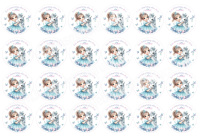 Prinzessin Pferd hellblau rosa rund  Aufleger  klein 1...