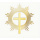 Kreuz m Strahlen - Strahlenkreuz Acryl Aufleger Topper Gold/Silber spiegelnd 12 x 12 cm für Erstkommunion, Firmung, Konfirmation, Taufe uvm.