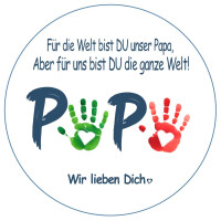 Vatertag Papa Handabdrücke Tortenaufleger rund...