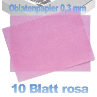 Oblatenpapier dünn baby rosa 0,3 mm 10 Blatt A4 von...