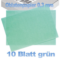 Oblatenpapier dünn helles grün 0,3 mm 10 Blatt...