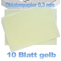 Oblatenpapier dünn gelb 0,3 mm 10 Blatt A4 von...