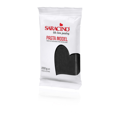 Saracino Pasta Model 250 g schwarz - nera - Modellliermasse mit Kakaobutter