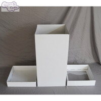 Tortenkarton 30,5 x 30,5 x 60 cm 3-teilig mit Sichtfenster oben, weiß,  Cake Box für hohe Torten