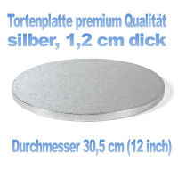 Cake Board rund Silber 30,5 cm x 1,2 cm dick (12 inch)...