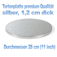 Cake Board rund Silber 28 cm x 1,2 cm dick (11 inch)...