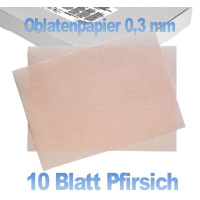 Oblatenpapier dünn Pfirsich rosa 0,3 mm 10 Blatt A4...