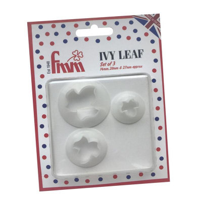 Efeu Bl&auml;tter Set 3 teilig -  Ivy Leaf  fmm - Gr&ouml;&szlig;e 14, 20 und 27 mm