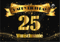 Geburtstag Happy Birthday schwarz Gold Zahlengeburtstag...