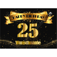 Geburtstag Happy Birthday schwarz Gold Zahlengeburtstag...