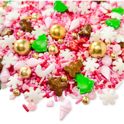 Happy Sprinkles Candyland 2.0  90 g Zuckerstreusel Motiv Mix Weihnachten mit Schokokugeln