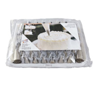 Spritztüllenset Ededelstahl 52-teilig Plus 2 x Blumennagel und Adapter - in der praktischen Kunststoff Aufbewahrungsbox