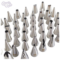 Spritztüllenset Ededelstahl 52-teilig Plus 2 x Blumennagel und Adapter - in der praktischen Kunststoff Aufbewahrungsbox