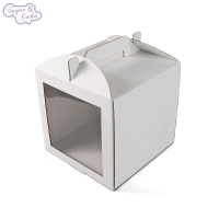 Tortenkarton 25.4 x 25.4 x 25,4 cm mit Henkel und Sichtfenster vorne, weiß,  Cake Box