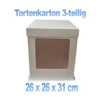 Tortenkarton 25.4 x 25.4 x  31 cm hoch 3-teilig...