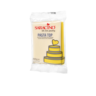 Saracino Pasta Top gelb  250g  Einschlagmasse Rollfondant gialla yellow - glutenfrei