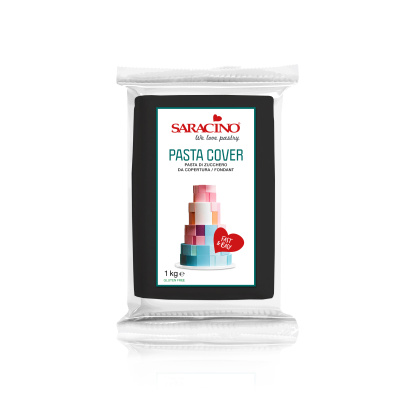 Saracino Pasta Cover 1 kg schwarz  Rollfondant Einschlagmasse