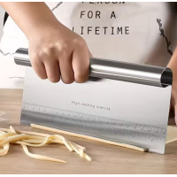 Teigschaber Edelstahl L 22 cm mit Griff und Skala in cm...