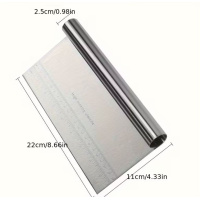 Teigschaber Edelstahl L 22 cm mit Griff und Skala in cm...