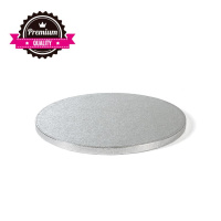 Cake Board rund Silber 25 cm x 1,2 cm dick (11 inch)  sehr stabile Tortenplatte