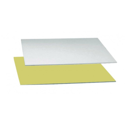 Tortenplatte zweiseitig silber/gold  rechteckig 30  x 40 cm x 3 mm dick  - greenline ohne Überverpackung