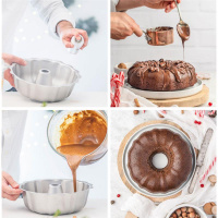 Gugelhupf Bundform extra groß Backform mit Antihaft Beschichtung 27 x 8 cm von Decora  Napfkuchen