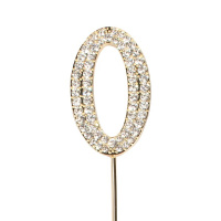 "Diamant Gold" Zahl 0 Höhe 4,5 cm Cake Topper