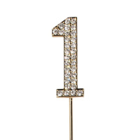 Cake Star "Diamant Gold" Zahl 1 Höhe 4,5...