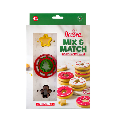 Linzer - Mix and Mach - gefüllte Cookies Set Weihnachten - 4 teilig von Decora